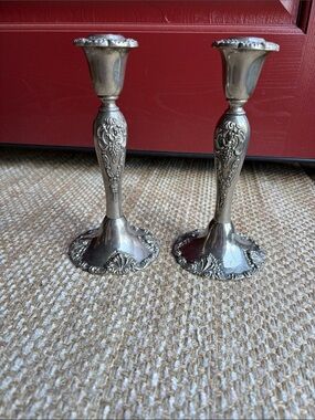 Godinger~ Silver Plated Grapevines 8" Candle Stick Holder Vintage